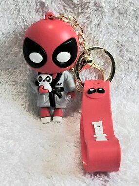 This 2/$20 3D Silicone Deadpool Keychain made of Very Durable Rubber wil